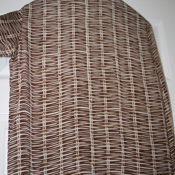 Lord & Taylor Vintage Silk Brown Cream Print Blouse Shirt Long Sleeve Top Size 4 - Picture 6 of 8